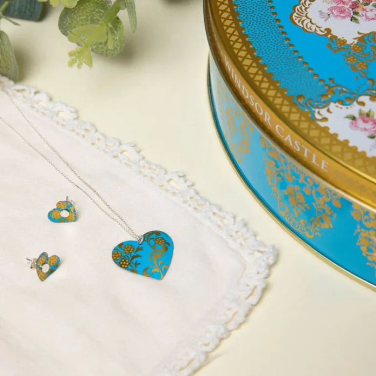 Coat Of Arms Tin Heart Pendant