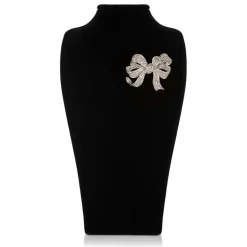 Crystal Bow Brooch