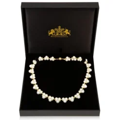 Gold Hematite And White Pearl Collar