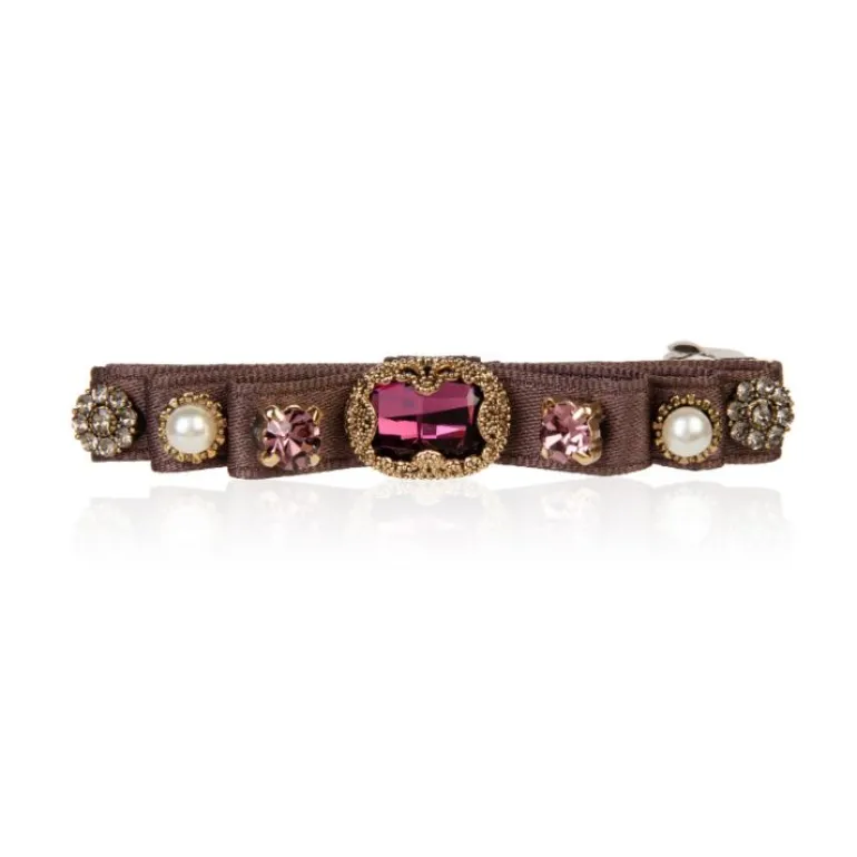 Jewel Encrusted Dark Mauve Hairclip